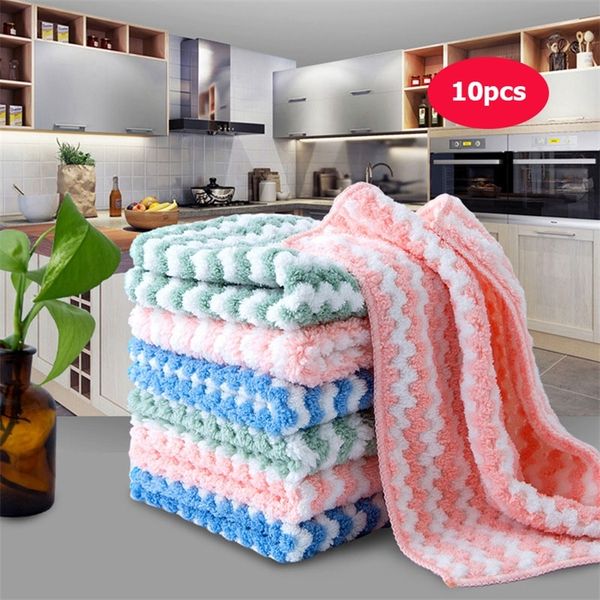 Kitchen AntiGrease Wiping Rags Microfiber Wipe Cleaning Cloth Home Washing Dish Multifunctional Cleaning Tools 220727