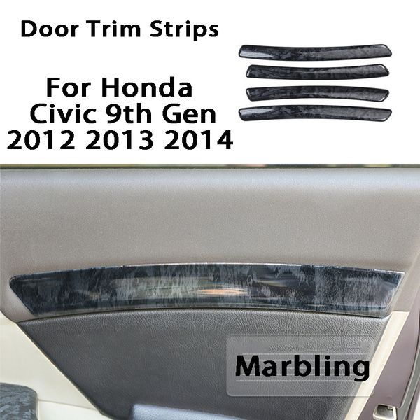 Car Door Armrest Rearview Mirror Carbon Fiber Pattern Modification Accessories For Civic 9th Gen 2012 2013 2014 Decorative Parts