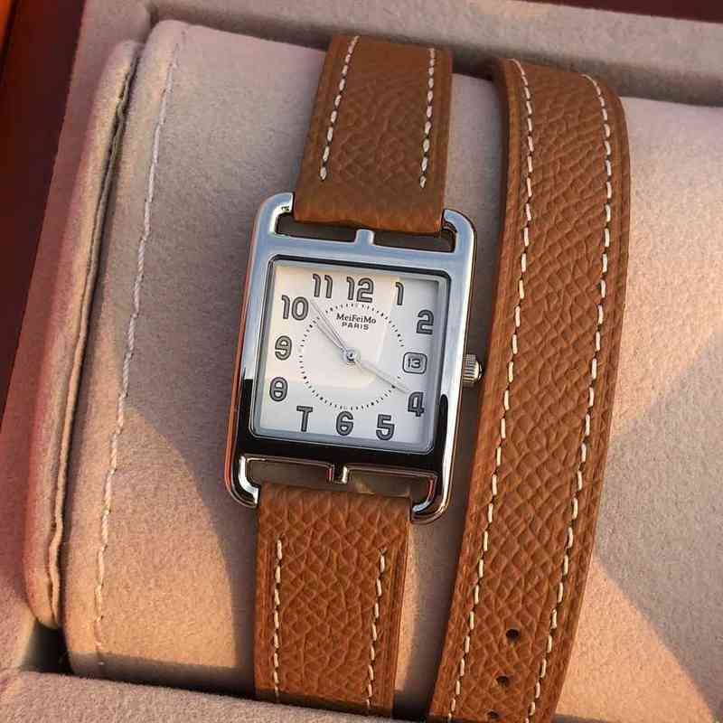 fashion women&#039;s watch designer Fashion table Capecod WATCH BROWN lychee grain leather circle winding long strap Cape QUARTZ Lady Watch