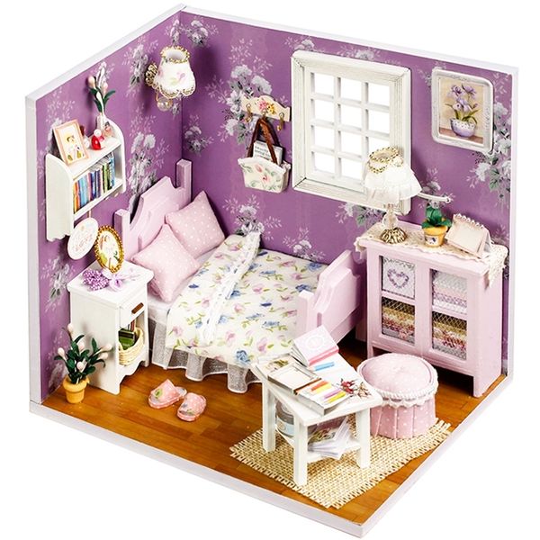 Doll House Furniture Miniature Dolhouse Diy Toys de teatro em miniatura de caixa para crianças Diy Dolhouse T200116