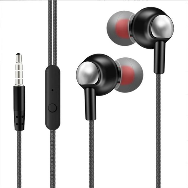 Metal 3.5mm wired earphones with mic In-Ear Headset For Mobile Phone PC Gaming Ultra Bass Super Sound Earbud Music Earphone Headphone Amplif