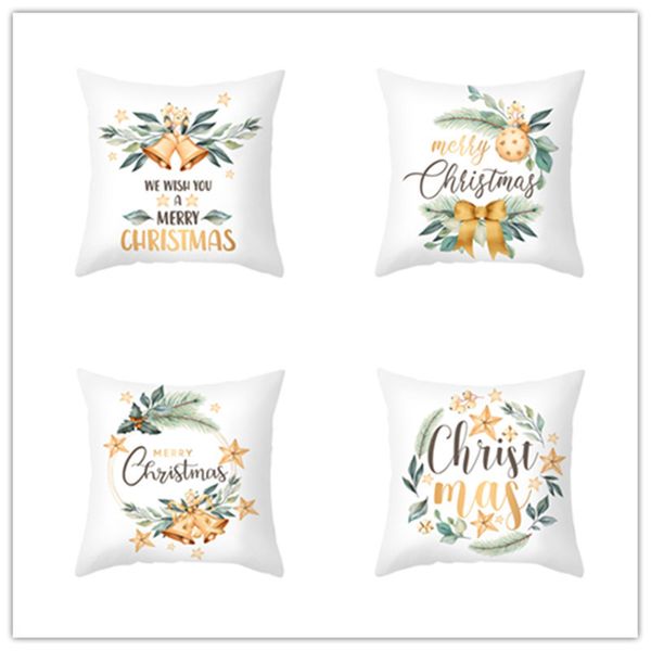 Year Christmas Cushion Cover Sofa Seat Covers Car 45x45cm christmas decorations for home decor kerst natal Y201020