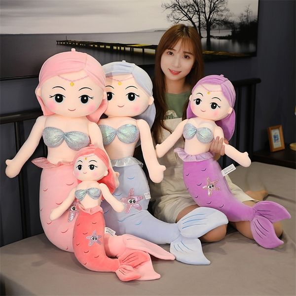 cartoon mermaid plush doll kawaii plush toys baby kids children soft toy mermaid stuffed doll christmas birthday gift LJ201126 X241230