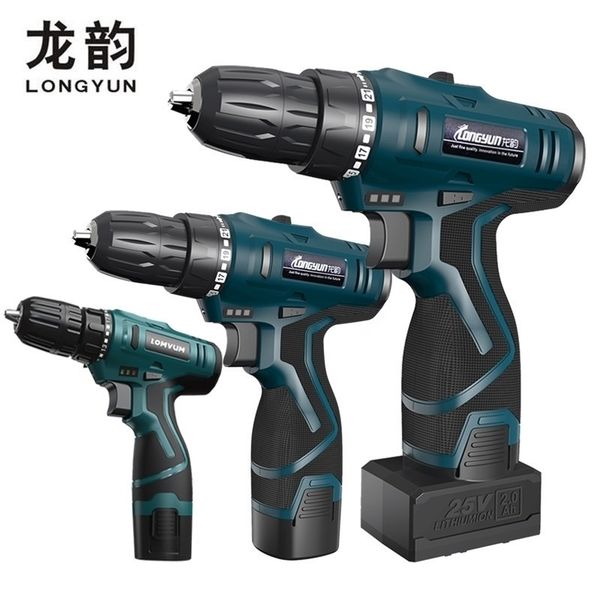 longyun 12V 16.8V Electric Screwdriver Rechargeable lithium battery Home Diy 25V Cordless screwdriver electric drill driver Y200321