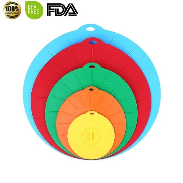 Silicone Lids 4 6 8 10 12 inch Use your Suction Lids as Food Covers Bowl Covers Microwave Covers Skillet or Pan Lids T200506