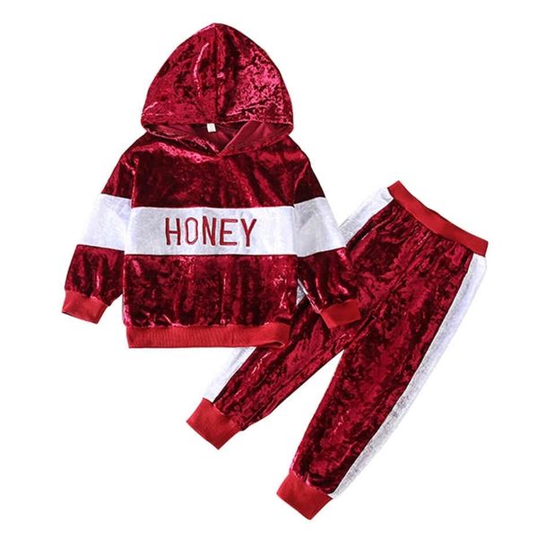 Toddler Girls Clothing Hoodies Pants Tracksuits For Girls Patchwork Clothes For Girls Spring Autumn Tracksuits For Children 210412