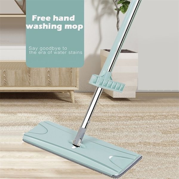 Self-Wringing Magic Mop Free Hand Washing Flat Mop Automatic Spin 360 Rotating Wooden Floor Mop Cleaner Lazy Household Cleaning T200612