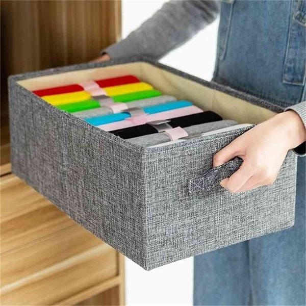 Clothing Storage Boxes No Smell Polyester Fabric Clear Storage Baskets Containers Bins Clothes toys books Organizer 210330