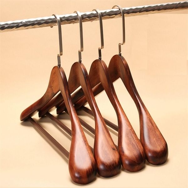 3pcs-lot 40-44cm Man woman Wide shoulder hanger vintage wood coat hangers household clothing store solid wood suit hanger 210318