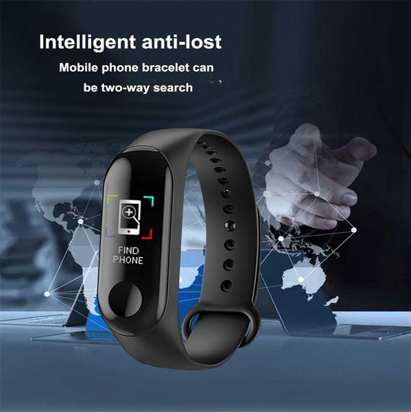 M3 Smart Wristbands Digital Watch Bracelet for Child Women with Heart Rate Monitoring Running Pedometer Colour Counter Health Sport Tracker