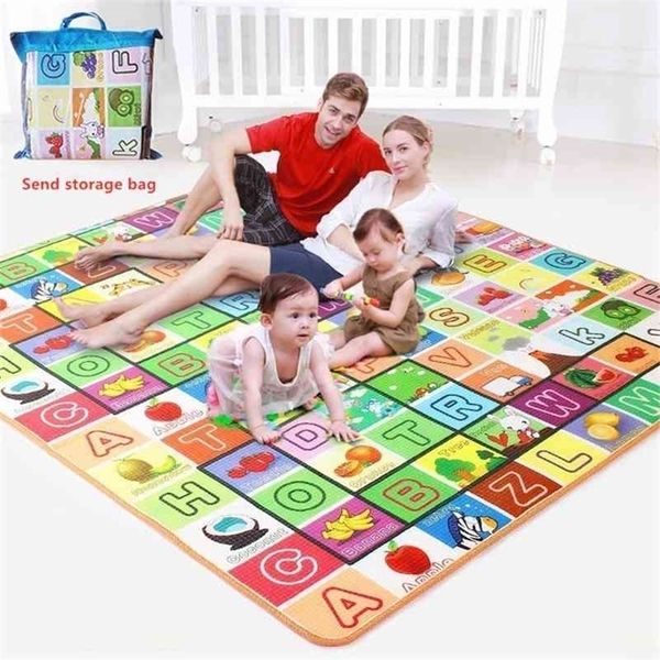 200x180 Bagged Baby Play Mat Kids Developing Mat Eva Foam Gym Games Play Puzzles Baby Carpets Toys for Children&#039;s Rug Soft Floor 210402