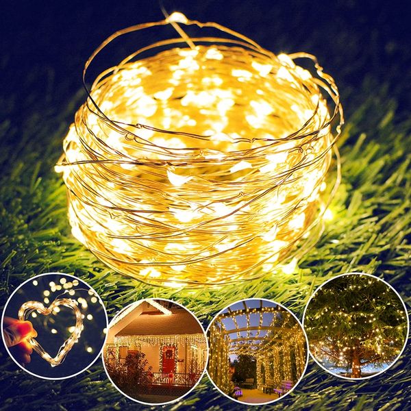 2m-5m-10m Copper Wire LED Garlands Christmas Fairy String Lights Curtain light For Wedding Home Garden Decoration Lamp D3.0