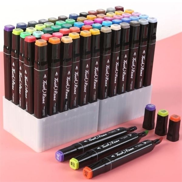 1224404880lot wholesale Hand Painted Manga Drawing Markers Alcohol Based Sketch Oily Twin Brush Pen Bookmark 201120