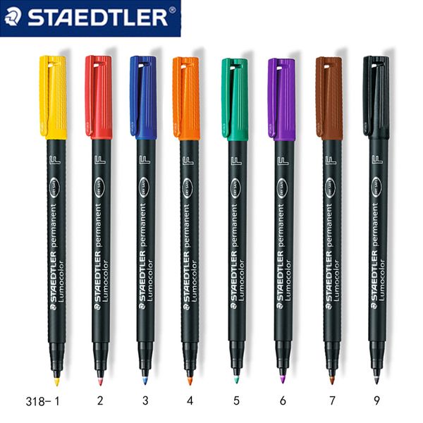 3pcs STAEDTLER 318 F Colored Art Marker Pen Oil Ink Marker Stationery Office School Supplies Quickdrying Waterproof Markers Pen 201120