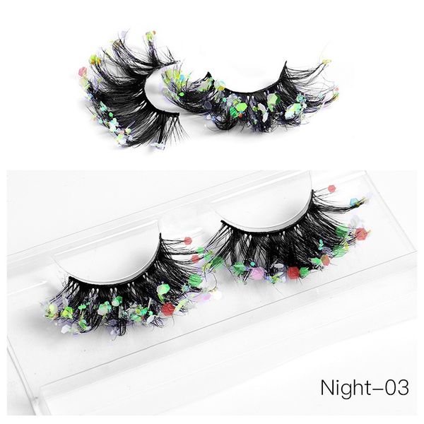 Thick Multilayer Glitter False Eyelashes Extensions Light Handmade Sequined Fake Lashes
