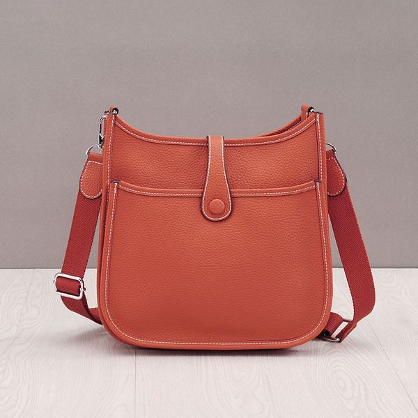 100% Genuine Leather Crossbody Bags Bucket Shoulder Bags Luxury Brand Designer Litchi Grain Cow Leather Famous Purses And Handbags Large Cap