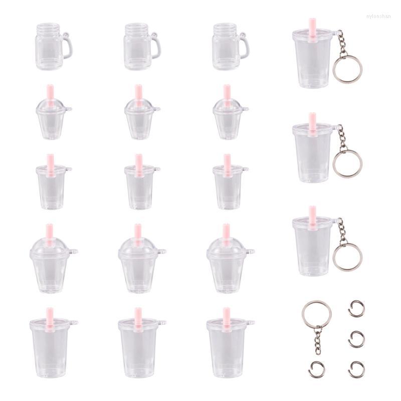 Charms 60Pcs-Set Mini Empty Quicksand Frappuccino Cup Charm Simulation Cake Cream Beer Cups Pendant For Keychain DIY Jewelry MakingCharms