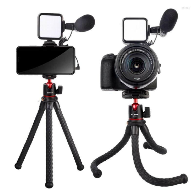 Tripods Coman Mt40 Octopus Flexible Tripod Stand Kit For Mobile Phone Smartphone Video Camera With Cold Shoe Clip Table StandTripods