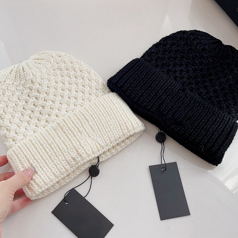 luxury cap autumn winter wool cold hat 22 C letter rhombus knitted pile hat Double knitting bucket hats bonnet Top Fashion Designer Beanie Ski Snapb