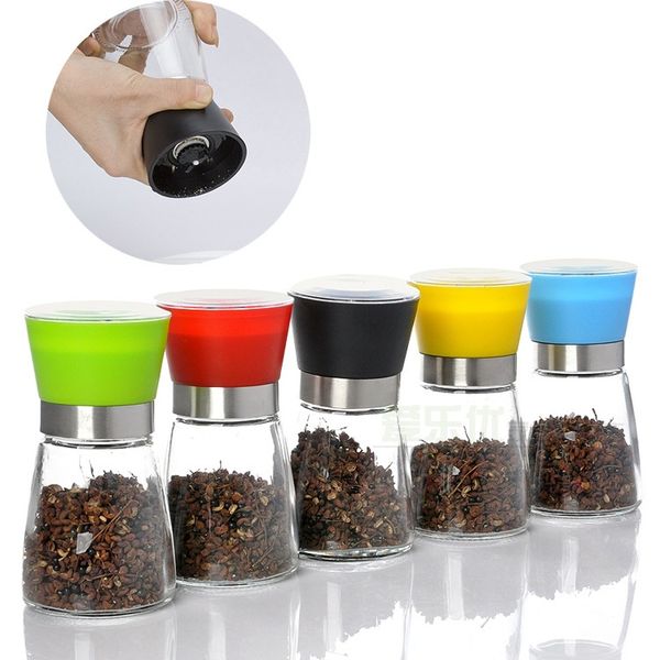 Glass Pepper set Salt Herb Spice Hand Grinder Mill manual pepper mill Free Shipping High Quality Best selling 120pcs