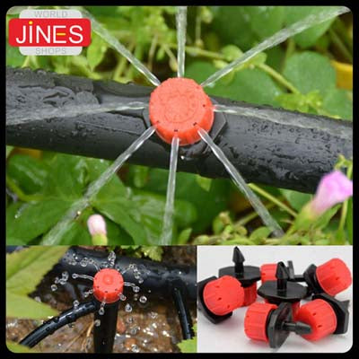 50 pieces - Lot Adjustable Garden Irrigation Misting Micro Flow Dripper Head Drip System Barb watering Free & Drop Shipping