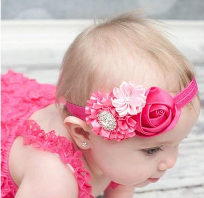 fashion for free Baby Girls Kids headband Flowers Hair Accessories Lovely Roses Pearls Hair Bands Pretty Headbands Infant Headbands 8 styles