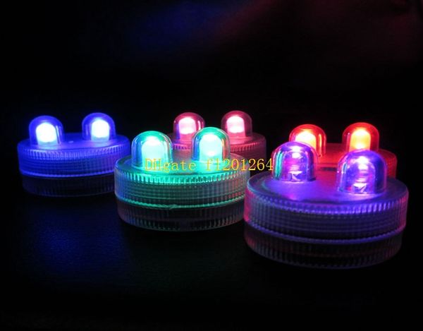 500pcs-lot Free Shipping Waterproof Underwater Battery Powered Submersible Dual LED Tea Lights Candle for Wedding Party