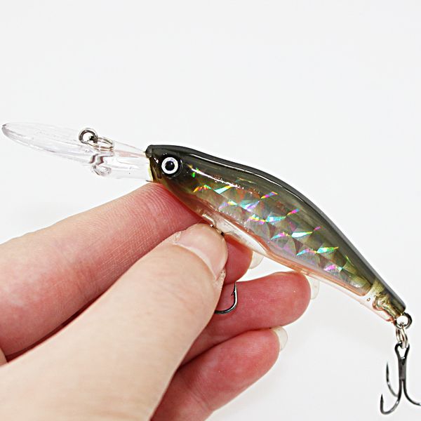 Hot Tongued Korean Minnow Fishing Lure 9.5cm 7g ABS Plastic Crank Flake Laser Baits Diving Depth 0.5-2.5m