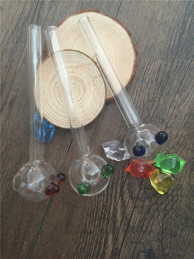 12cm Thick cheap Colorful Great Pyrex Glass Oil Burner Pipe Clear Glass Oil Burner Glass Tube Glass Pipe Oil Nail Glass Oil Pipe