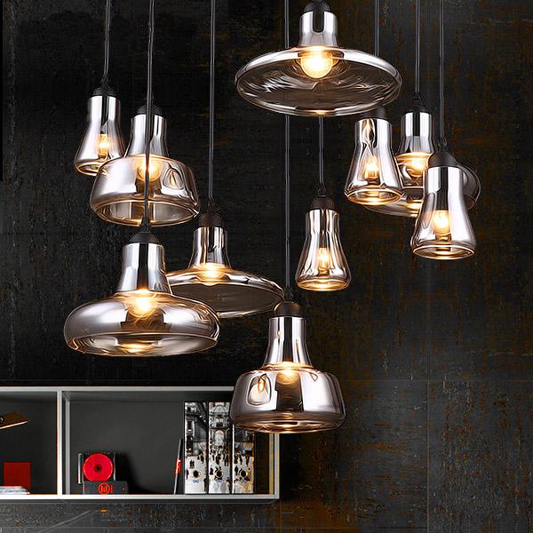 vintage glass pendant light grey color ,clear color ,amber color pendant lamps with bulbs 110V-220V led pendant lights