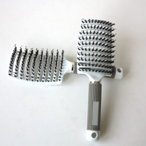 New Anti-static Heat Curved Vent Barber Salon Hair Styling Tool Rows Tine Comb Plastic Bristle Hair Brushes 1 PC Free Shipping