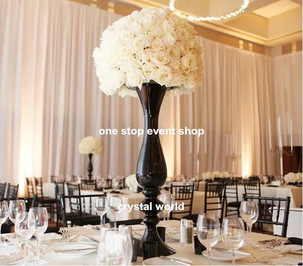 latest quality black trumpet shape table decor 11vase for wedding centerpieces-wedding vase