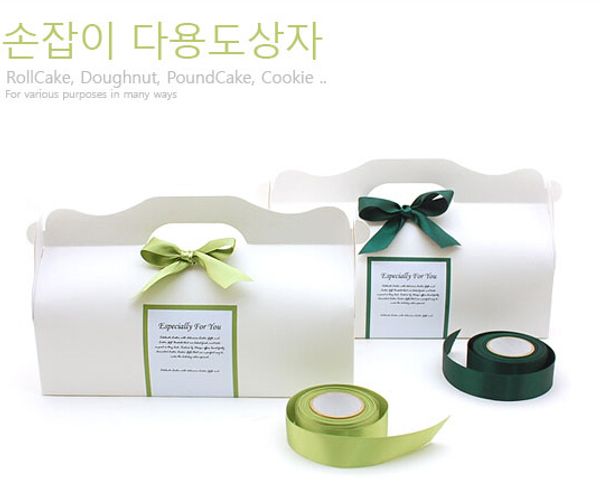 new 27 5107cm white hand make cake box with handle muffin box cookies box portable gift box 100pcs lot free