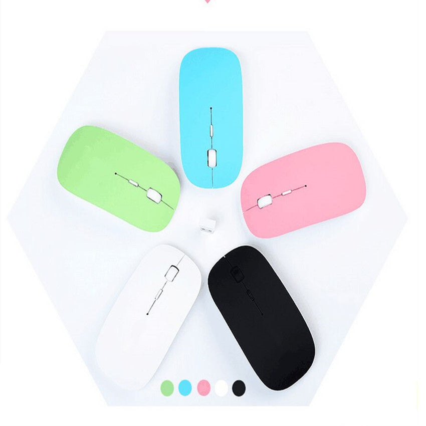 Wireless Mice Ultra Thin USB Optical 2.4G Receiver 1200DPI 5 Colors Opional Super Slim Smart Mouse For Computer PC Laptop Desktop Wholesale
