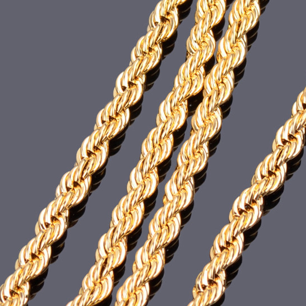 Classic Choker Gift 18kGold Filledd Twisted Link Chains Necklace Womens Mens Collar Jewelry
