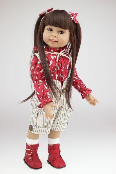 18 INCH Doll Realistic American Girl Full Vinyl Reborn Dolls As Christmas Birthday Gifts