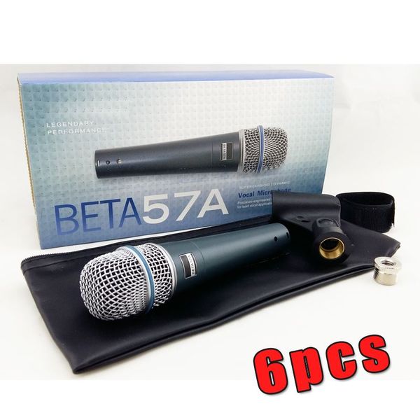 6PCS Top Quality and Heavy Body BETA57 Professional BETA57A Karaoke Handheld Dynamic Wired Microphone Beta 57A 57 A Mic