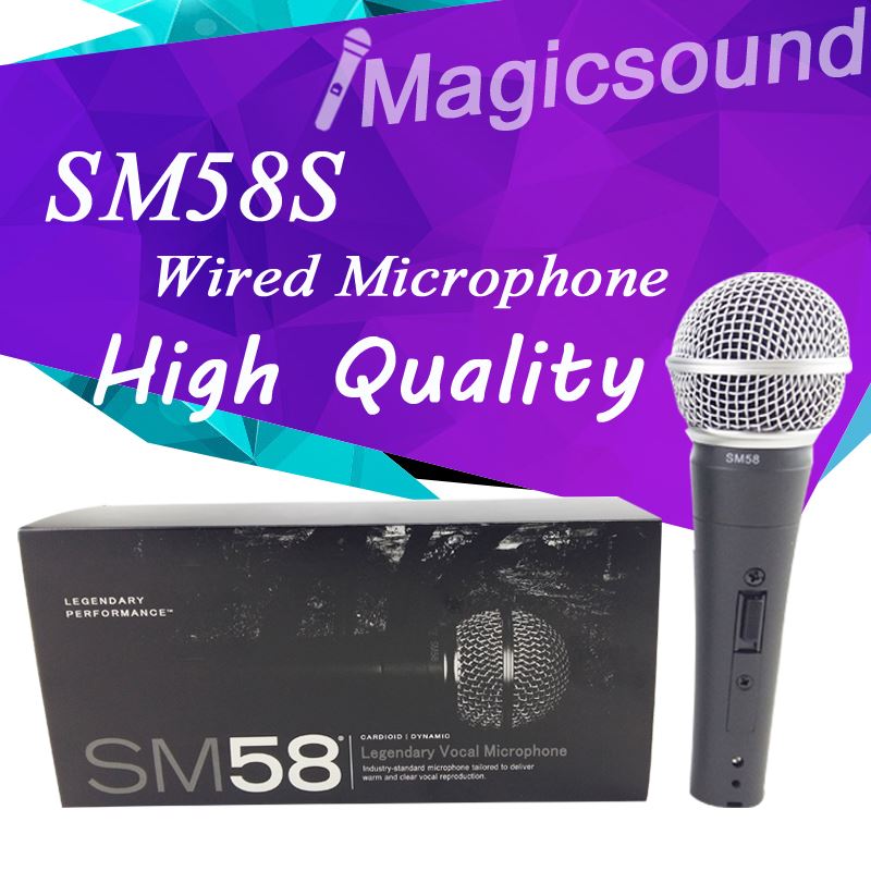New High Quality SM58S Wired Dynamic Cardioid Microphone SM 58 58S 58SK SM58SK Vocal Microfone Mike Mic with Switch ON-OFF