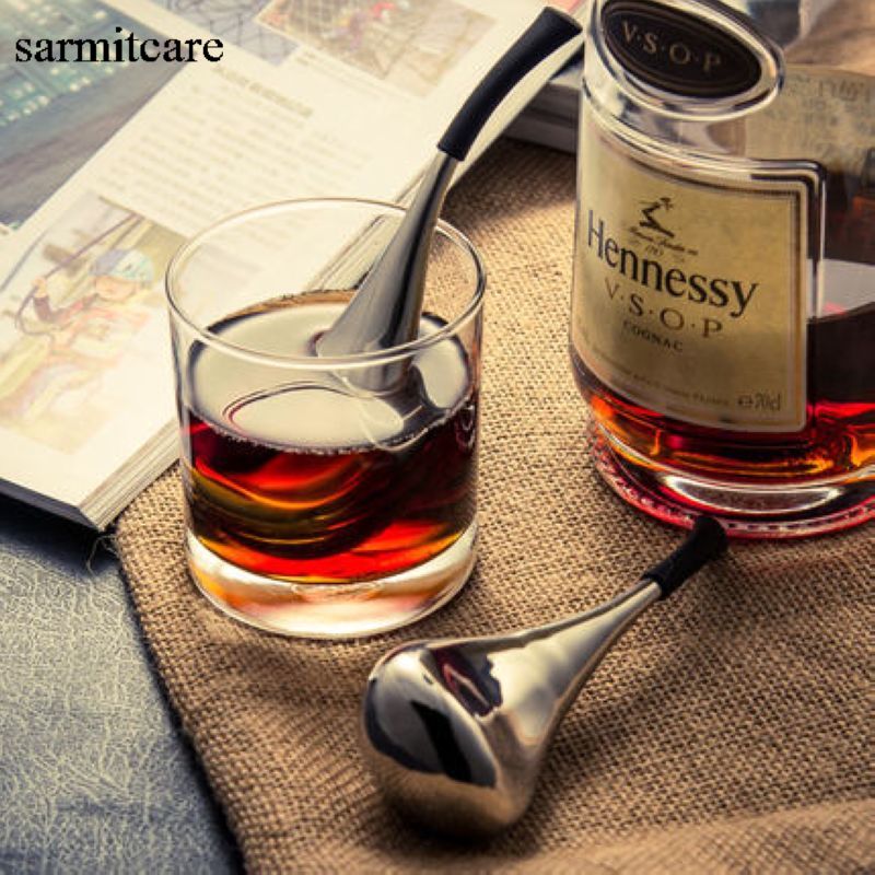 H002 - Home Bar Use Spoon Shape Stainless Wine Cooler Whisky Ice Stones Metal Ice Cubes Drink Cooler Steel Ice Cube