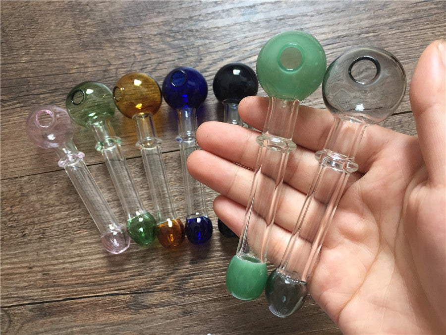 12cm Ball 30mm colorful Thick Mini Glass Oil Burner Pipe Glass Oil Burner Tube Oil Pipe Glass Pipe Oil Nail Glass Oil Pipe