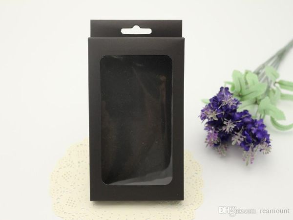 500pcs Big Size 175*105*25mm Cell Phone Case Retail Package Black Paper Blank Packaging Box For iPhone 6s 6 plus S5 S6 Note 3 4 5 Case