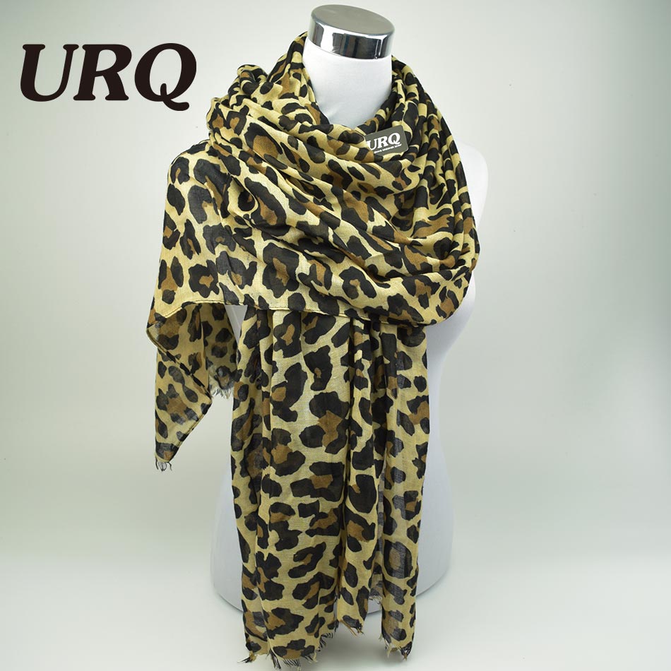 Wholesale-2016 New Spring Twill Cotton Scarves Women Fashion Leopard Print Long Scarf Wrap With Tassel X9A18434