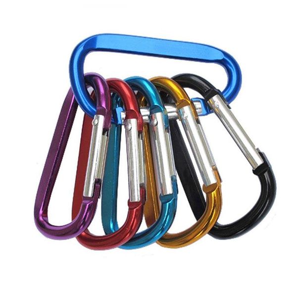 Aluminum D Shape Buckle Carabiner Survial Key Chain Carabine Hook Clip Camping Equipment EDC Paracord Buckles SC018