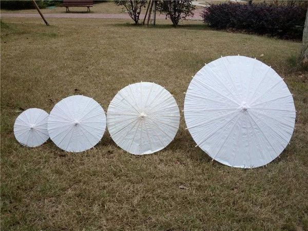 bridal wedding parasols White mini paper umbrellas Chinese mini craft umbrella 4 Diameter 30 40 60 84cm wedding favor decoration wa3915