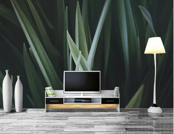 European style 3d HD Simple Wallpaper tv Background Wall Bedroom Decorative Paintings green plant Modern Wall paper