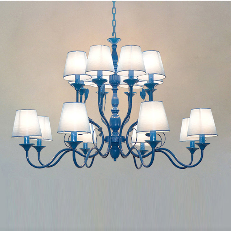 The American village living room chandelier Mediterranean style bedroom garden lamp simple European Restaurant studio Candle pendant lamps