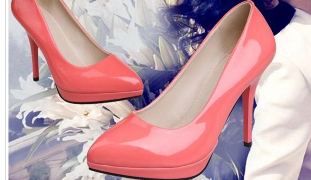 2016 new tide shoes order shoes candy color paint bright skin pointed stilettos OL work shoes nightclub