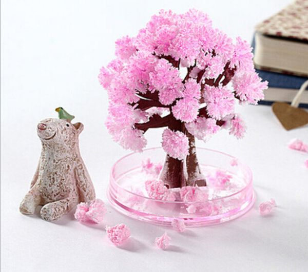 iWish Visual 2017 Magical Artificial Sakura Paper Trees Christmas Growing Tree Desktop Cherry Blossom Magic Kids New Toys For Children 10PCS