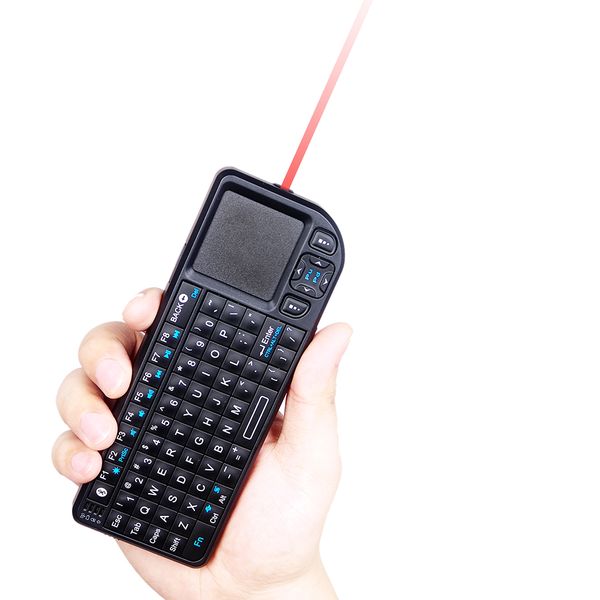 2017 New Original RII Mini Wireless Bluetooth Keyboard Laser Pointer Touchpad Backlit Keyboards for PC Android TV Box K02 3 in 1