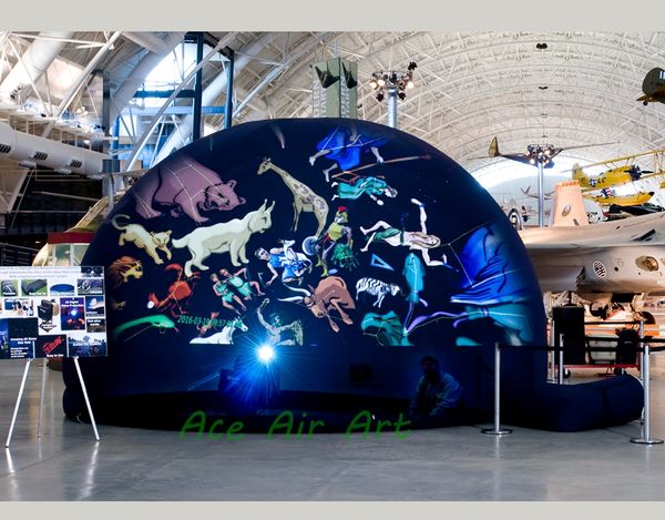 Cheap igloo Inflatable Planetarium Dome Inflatable Astronomical Tent Dome Air Blow Up Planetarium Aeroshow Dome With Single Ring